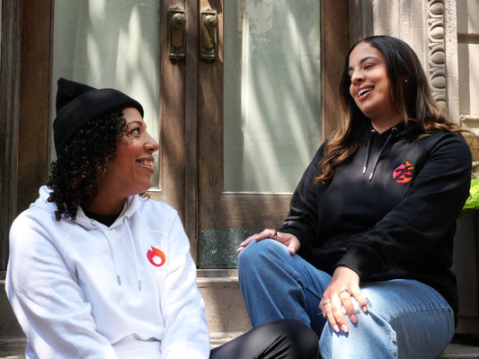 Embroidered Flame Icon Raglan Hoodie – Black