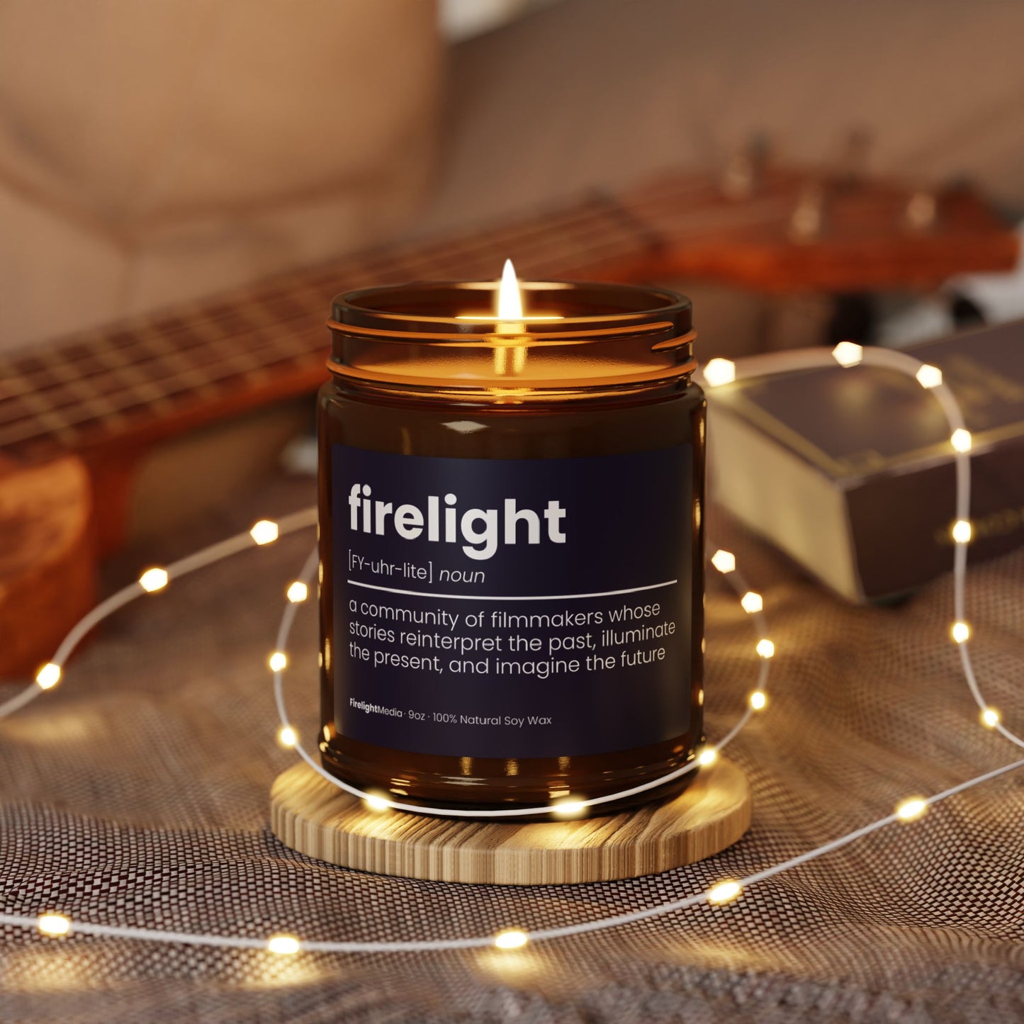 Firelight 'Always Lit' Candle (9oz or 4oz, Amber Jar)